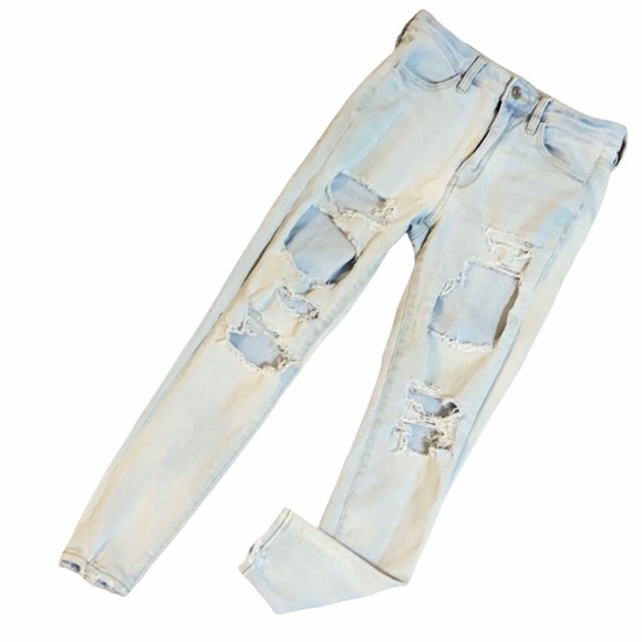 American Eagle Outfitters Denim - American Eagle super hi-rise crop destroye…